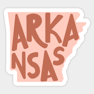 Arkansas Doodle Letters Map Outline-red Sticker